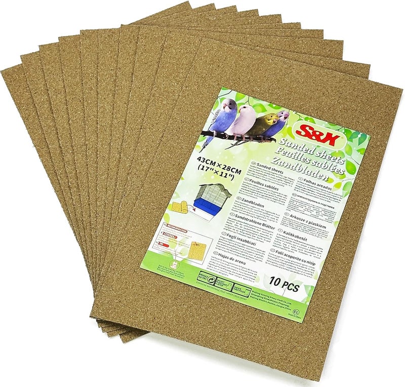 SX Gravel Paper for Bird Cage 10-Pack 11” x 17” Gravel Liner Paper Sand Sheets Bird Cage Liners - Image 1